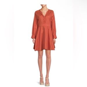 Truth by Republic Tonnie Chic Long Sleeve Rust Dress